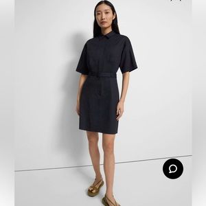Theory Belted Shirt Dress in Good Linen